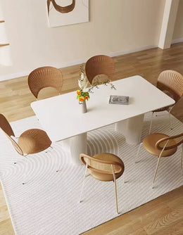 Aiden White Sintered Stone Dining Table