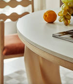 Bek Round Dining Table, White| DC Concept