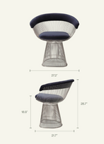 Warren Platner Dining Chair - Chrome Base, Dark Blue| DC Concept