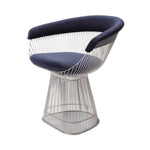 Warren Platner Dining Chair - Chrome Base, Dark Blue| DC Concept