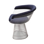 Warren Platner Dining Chair - Chrome Base, Dark Blue| DC Concept
