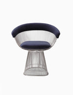 Warren Platner Dining Chair - Chrome Base, Dark Blue| DC Concept