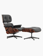Classic Designer EM Lounge Chair And Ottoman, Walnut/ White Leather| DC Concept