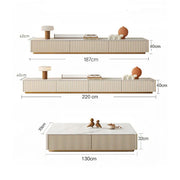 Abigail Stylish TV Stand, Sintered Stone, Cream