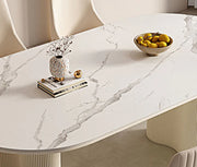 Eira White Dining Table, Oval