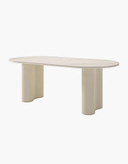 Eira White Dining Table, Oval