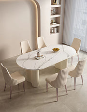 Eira White Dining Table, Oval