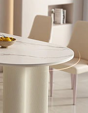 Eira White Dining Table, Oval