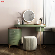 Tandy Dressing Table, Green/ White/ Black And Gold