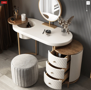 Tandy Dressing Table, Green/ White/ Black And Gold