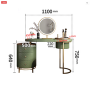 Tandy Dressing Table, Green/ White/ Black And Gold