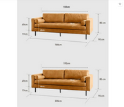 Fuller Brown Two Seater, Three Seater Sofa, Real Leather