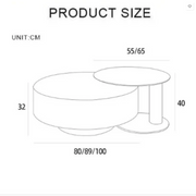 T94 Golden Nesting Coffee Table, Glass