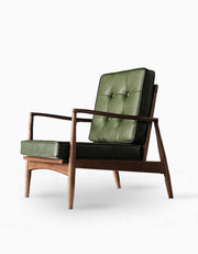 green leather armchair