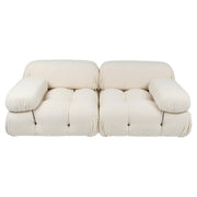 white boucle sofa