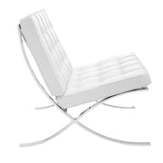 White Leather Barcelona Chair 