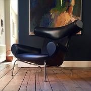 black leather armchair