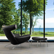 black leather armchair